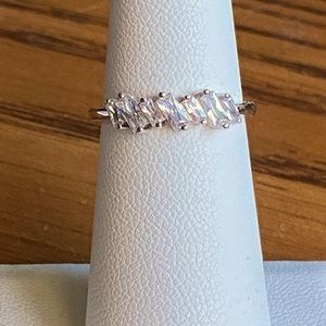 Diamonique 925 SS Baguette Ring